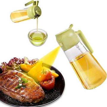 2-in-1 Oil Spray & Pour Jug – Dual Function Glass Oil Dispenser