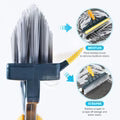 2-in-1 Floor Scrub Brush with Long Handle & Squeegee – Tile, Kitchen & Bathroom Cleaner